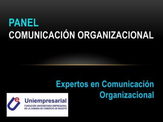 PANEL
COMUNICACIÓN ORGANIZACIONAL
Expertos en Comunicación
Organizacional
 