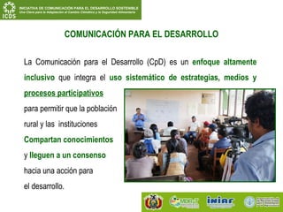 Comunicacion para el desarrollo claudia baya fao bolivia