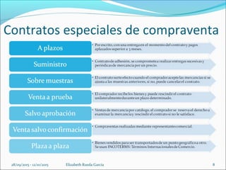 Contratos especiales de compraventa
28/09/2015 - 12/10/2015 Elizabeth Rueda Garcia 8
 