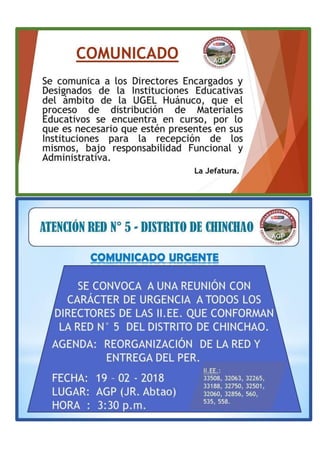 DISTRIBUCIÓN DE MATERIALES EDUCATIVOS Y REORGANIZACIÓN DE LA RED Nº05 