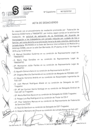 Demanda de conflicto colectivo por aplicación de flexibilidad horaria en reducción de jornada