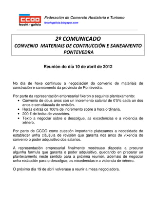 Federación de Comercio Hostalería e Turismo
                  fecohtgalicia.blogspot.com




                          2º ...