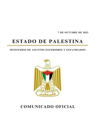 Comunicado embajada de Palestina