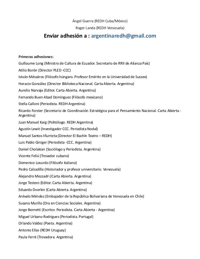 Red de intelectuales pide a los argentinos redoblar esfuerzos