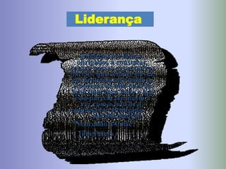 Liderança
 Liderança

    Infelizmente fomos
   obrigados a constatar,
contra nossas expectativas
iniciais, que sempre havia,
 em praticamente todas as
 empresas de alto padrão,
 uma liderança forte e que
  essa parecia ter muito a
    ver com o fato de a
empresa ter alcançado
        um alto padrão
 "Vencendo a-Crise"
   Tom Peters
 