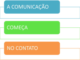 A COMUNICAÇÃO


COMEÇA


NO CONTATO
 