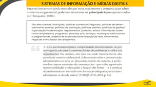 SISTEMAS DE INFORMAÇÃO E MÍDIAS DIGITAIS
 