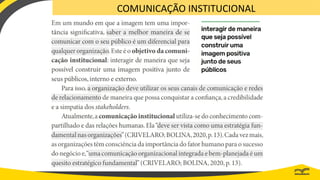 COMUNICAÇÃO INSTITUCIONAL
 