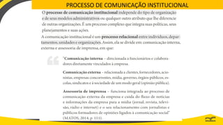 PROCESSO DE COMUNICAÇÃO INSTITUCIONAL
 
