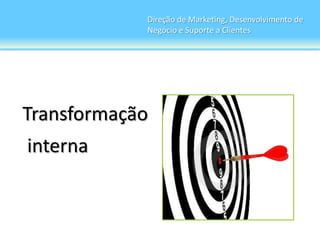 Direção de Marketing, Desenvolvimento de
            Negócio e Suporte a Clientes




Transformação
interna
 