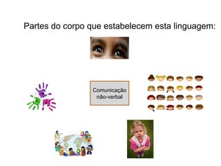 Partes do corpo que estabelecem esta linguagem: Comunicação não-verbal 