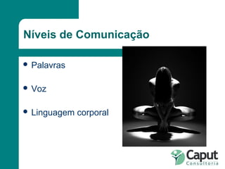 Níveis de Comunicação Palavras Voz Linguagem corporal 