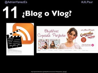 @AdrianYanezEs

11

#JILPsur

¿Blog o Vlog?

http://upload.wikimedia.org/wikipedia/commons/e/e1/Videopodcast_logo.jpg/

 
