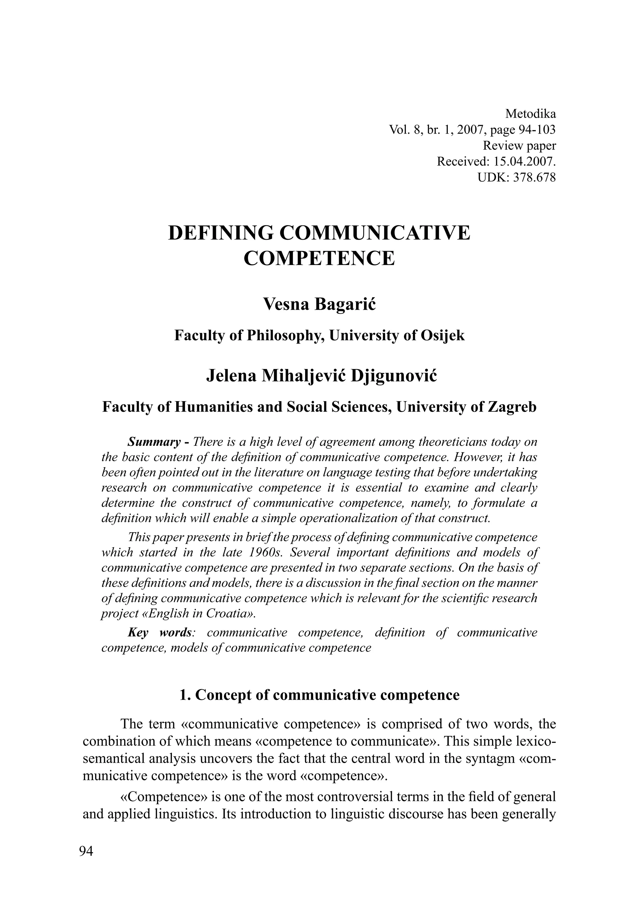 Comunicative competence | PDF