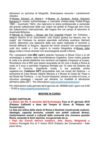 attraverso un percorso di fotografie, Greenpeace racconta i cambiamenti
climatici.
Al Museo Ebraico di Roma e al Museo di ...