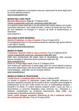 attraverso un percorso di fotografie, Greenpeace racconta i cambiamenti
climatici.
Al Museo Ebraico di Roma e al Museo di ...