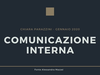 CHIARA PARAZZINI - GENNAIO 2020
COMUNICAZIONE
INTERNA
Fonte Alessandra Mazzei
 