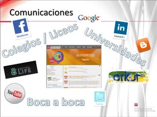 ComunicacionesColegios / LiceosUniversidadesBoca a boca