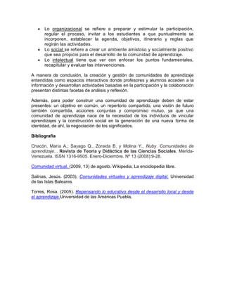 Comunidad  de aprendizaje