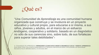 Comunidad de aprendizaje final | PPTX