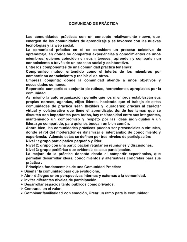 Comunidad de práctica PDF