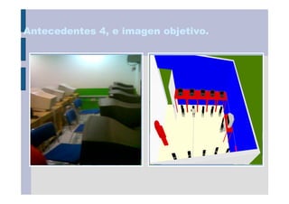Antecedentes 4, e imagen objetivo.




  LA DISTRIBUCIÓN ACTUAL NO PERMITE EL
        LIBRE TRANSITO EN CLASES
 