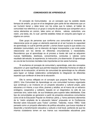 Comunidades De Aprendizaje