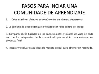 Comunidades de aprendizaje | PPTX