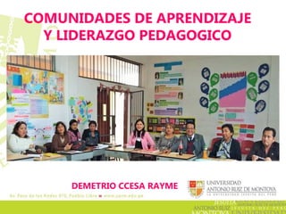 COMUNIDADES DE APRENDIZAJE
Y LIDERAZGO PEDAGOGICO
DEMETRIO CCESA RAYME
 