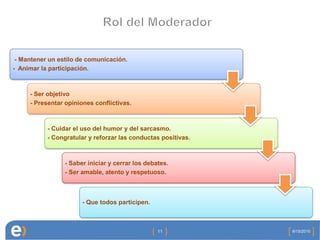 Etapas en el desarrollo de una Comunidad Virtual1.- Motivación2.- Socialización3.- Intercambio4.- Construcción 5.- Transcendencia6.- Una evolución de la masa crítica.6/15/20107
