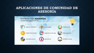 APLICACIONES DE COMUNIDAD DE
ASESORÍA
 