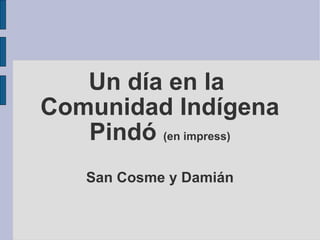 Un día en la  Comunidad Indígena Pindó  (en impress) San Cosme y Damián 