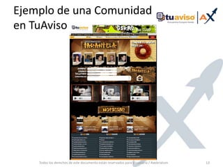 Su comunidadTodos los derechos de este documento están reservados para Visionaria / Axeleratum11CONFIANZANEGOCIOSPOSIBLES NEGOCIOSNUEVOS NEGOCIOS