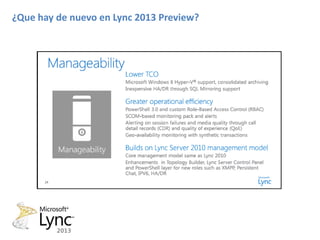 ¿Que hay de nuevo en Lync 2013 Preview?
 