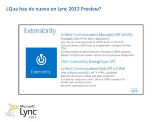 ¿Que hay de nuevo en Lync 2013 Preview?
 