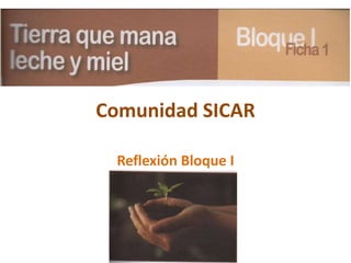 Comunidad SICAR
Reflexión Bloque I
 