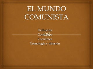 Definición
     Conceptos
     Corrientes
Cronología y difusión
 