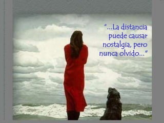 “...La distancia
   puede causar
 nostalgia, pero
nunca olvido..."
 