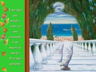 Y me digo que puedo... como en una constante. Y me muero de miedo. Pero sigo adelante. 