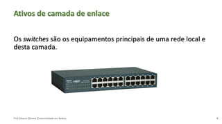 Prof Silvano Oliveira (Conectividade em Redes)
Ativos de camada de enlace
Os switches são os equipamentos principais de uma rede local e
desta camada.
9
 