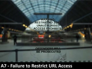 A7 - Failure to Restrict URL Access
 