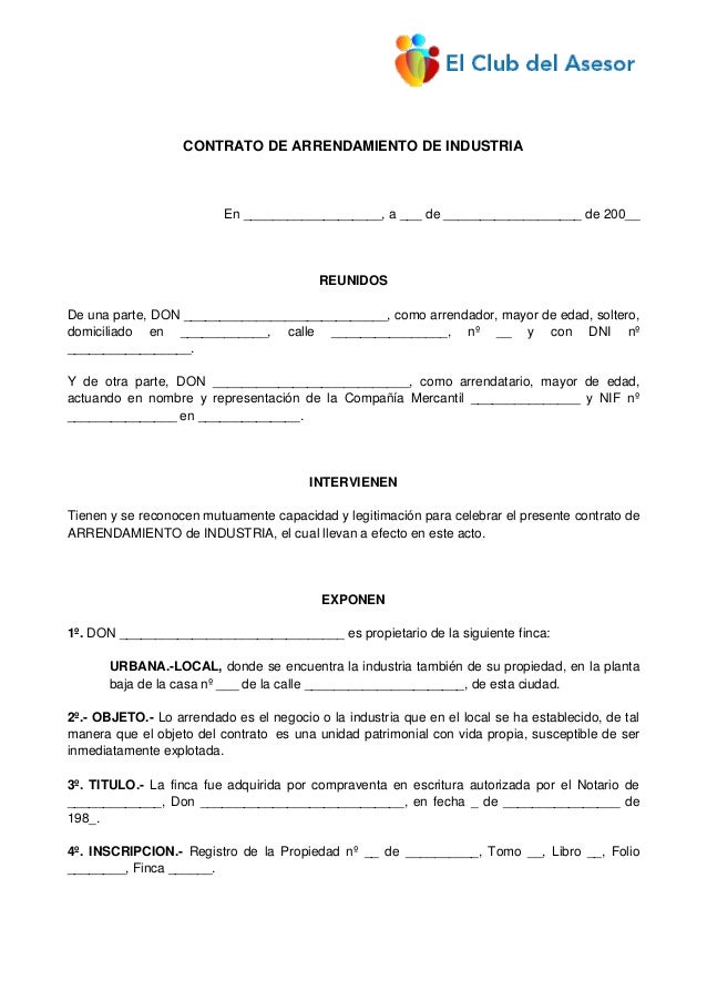 Contrato de alquiler de casa simple pdf