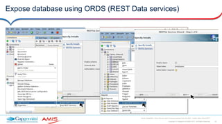 26Copyright © Capgemini & AMIS 2017. All Rights Reserved
Oracle Integration Cloud Service Best Practices learned from the field - Oracle Open World 2017
Expose database using ORDS (REST Data services)
 