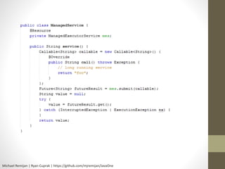 Michael Remijan | Ryan Cuprak | https://github.com/mjremijan/JavaOne 
 