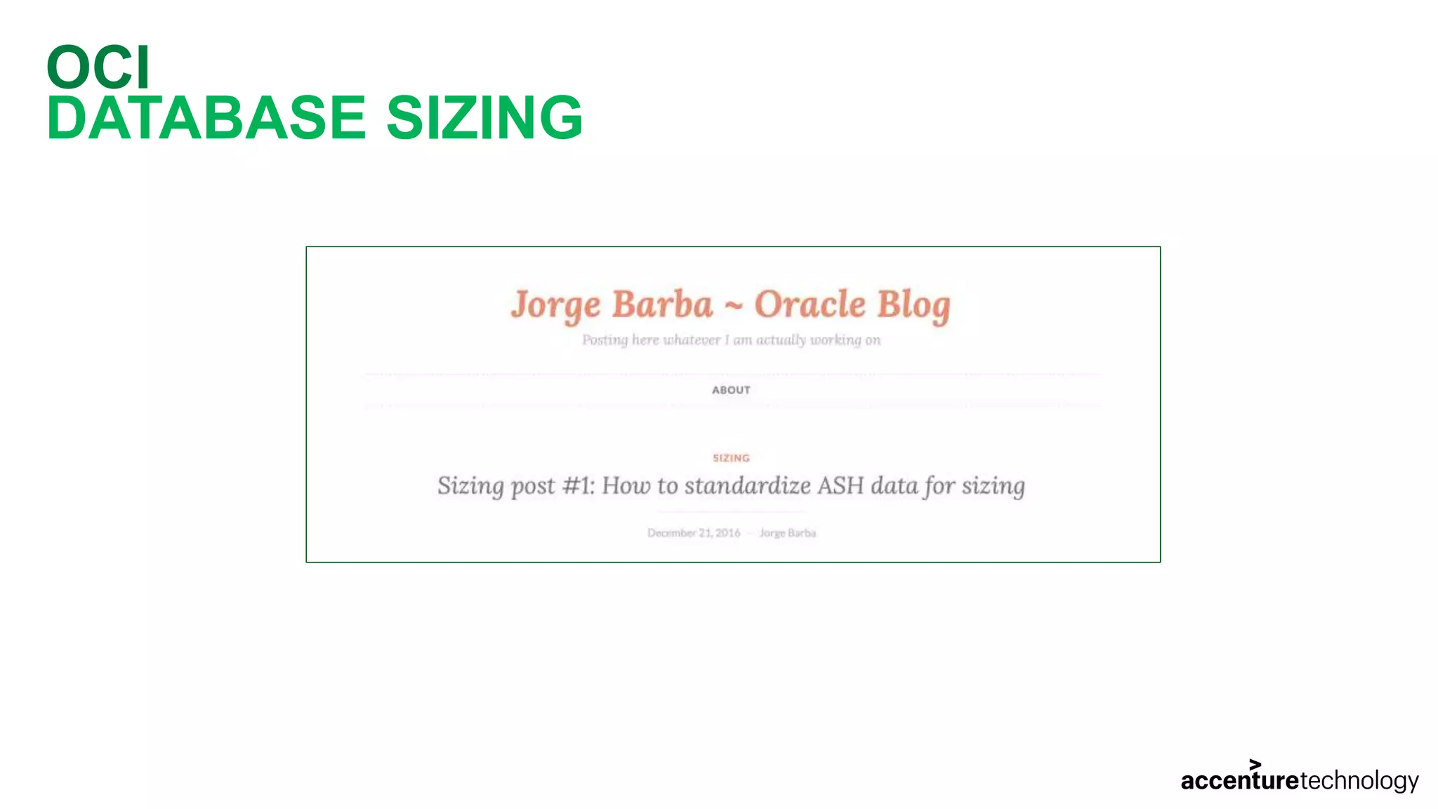 OCI DATABASE SIZING 