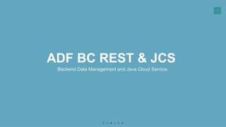 12
ADF BC REST & JCS
Backend Data Management and Java Cloud Service.
 