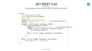 52JET REST Call
Secure Mobile Cloud Service REST PATCH Invocation
 