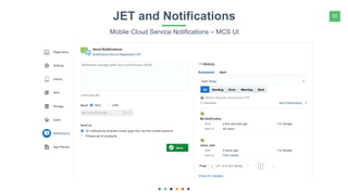 55JET and Notifications
Mobile Cloud Service Notifications – MCS UI
 