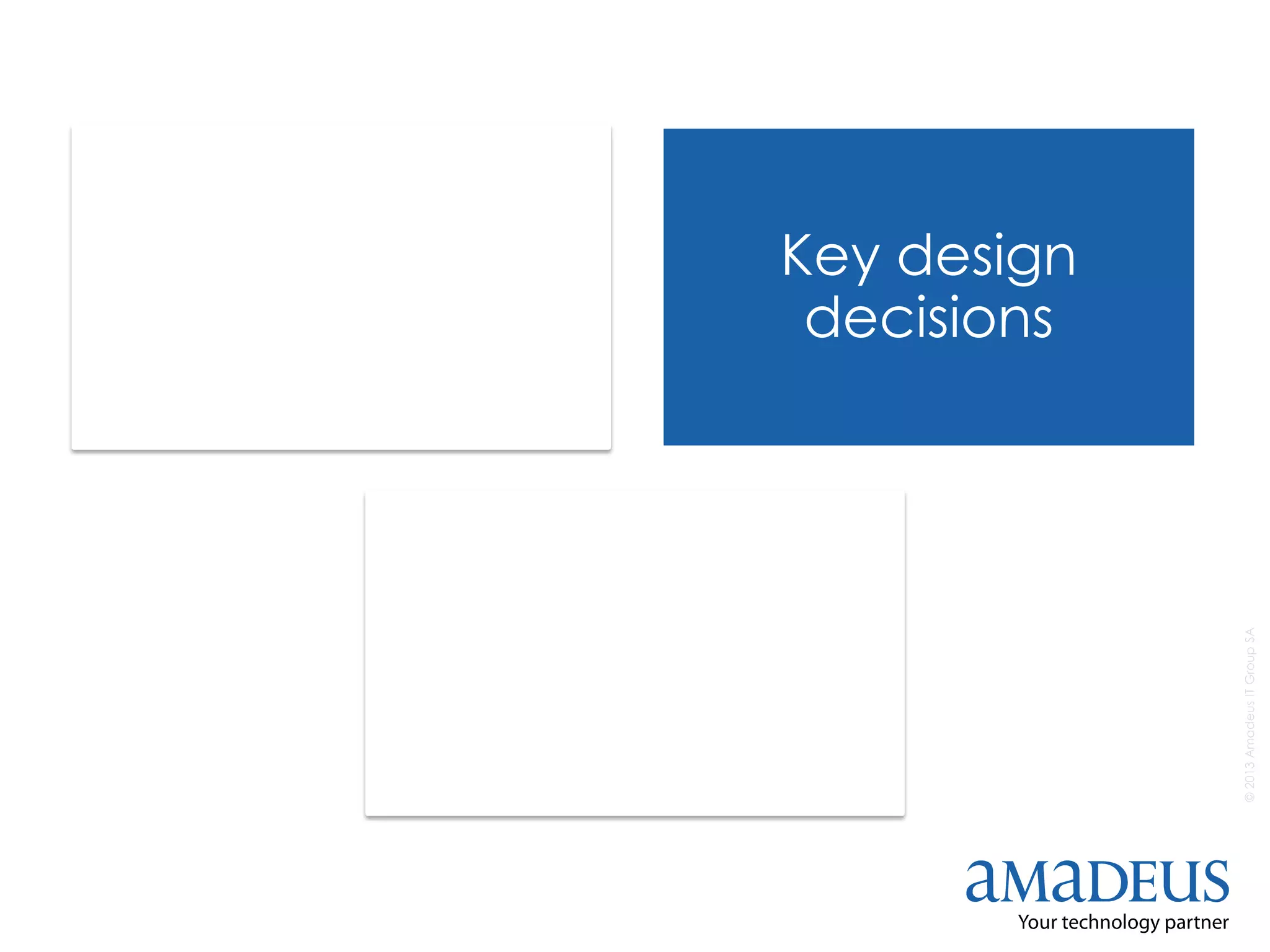 ©2013AmadeusITGroupSA
Context & Pb
Statement
Key design
decisions
Looking forward &
Conclusion
 