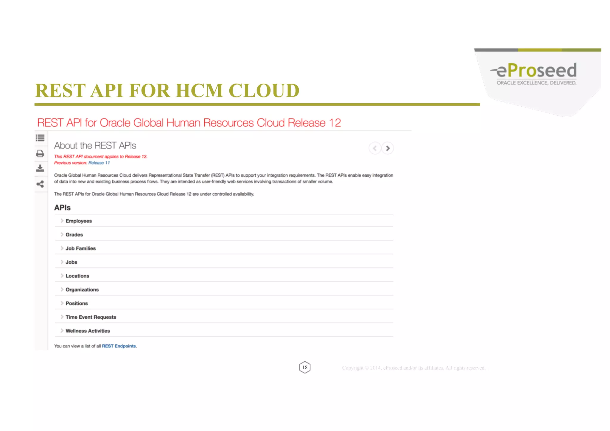 Copyright © 2014, eProseed and/or its affiliates. All rights reserved. | PROGRAM AGENDA Oracle Visual Builder Cloud Service Oracle HCM Cloud Building the Extension with VBCS Integrating the Extension in HCM Cloud Summary 2 3 4 20 1 5 
